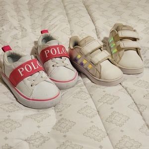Toddler Girl Shoes size 5 Ralph Lauren Polo & Adidas 2 pair lot!